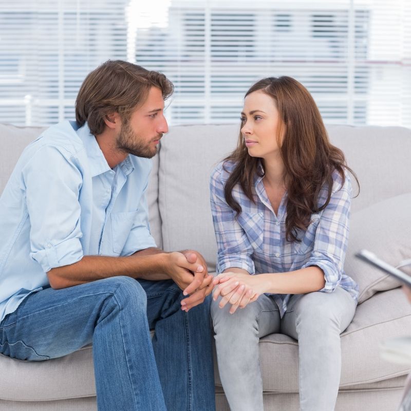 Young couple receiving counseling